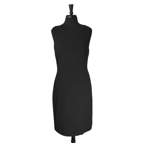 Ralph Lauren Women's Dress Black Midi Stretch Elegant Old Money Cocktail Party L - Picture 1 of 8